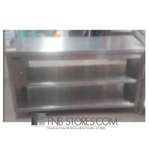 2ND HAND ~ SUS 304 3 TIERS WORKING TABLE WITH LITTLE SAFETY BOX - W2200 X D550 X H800 mm - SKU-SUS304-8