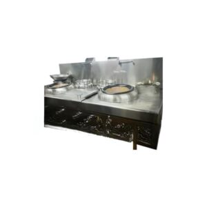 [PRE ORDER]  HK Style Air Blast Kwali Range with 2 Cast Iron Ring, 2 Water Pot & Pot Tail & 2 Water Tap, CN-ACWR(HK).2R, Dim: 244 X 129 X 129