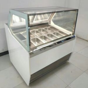 CN ICE CREAM SHOWCASE STRAIGHT GLASS 2 ROW - OPTIONS OF 4,6,8,10,12,14,16,18, 20 OF 1/3 PAN