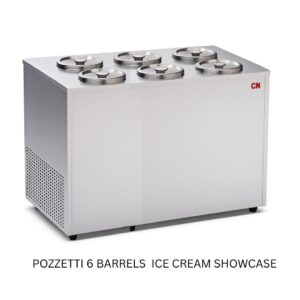 CN POZZETTI GELATO SHOWCASE, OPTIONS OF 4 TO 12 BARRELS ~ PGS.WO11