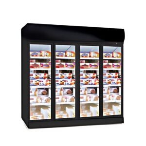 4 Glass Door Freezer, Black Frame Heated Glass ~ 4GDC.2.5