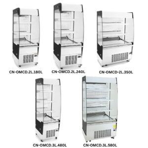 OPEN FRONT MERCHANDISER SHOWCASE, OPTION OF 530 to 1200mm, 180L TO 580L ~ OFMCS SERIES