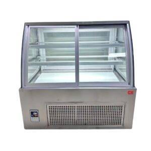 CN CURVE CHILLER SHOWCASE, 3 LAYER, FRONT & BACK SLIDING - OPTION OF 4,5,6,7 FT ~ CN-CCS-3L.FBS SERIES 1200,1500,1800,2000